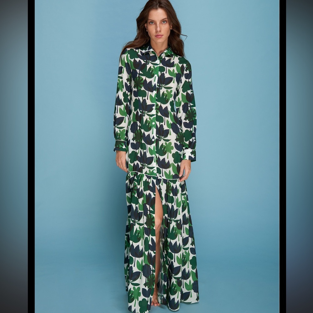 CRISTINA A BEAUTIFUL LIFE • MAI-44 floral long sleeve maxi dress - Small - Picture 2 of 14